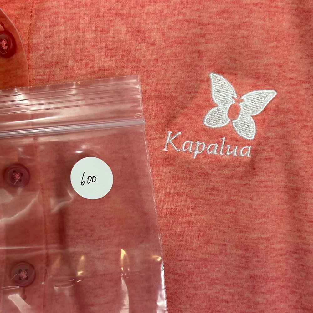 Foray Golf Womens XL Sleeveless Polo Shirt Coral Pink Kapalua Butterfly Logo - Picture 9 of 9